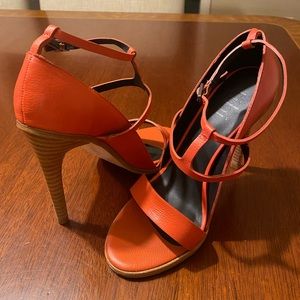Tibi orange leather Sandals